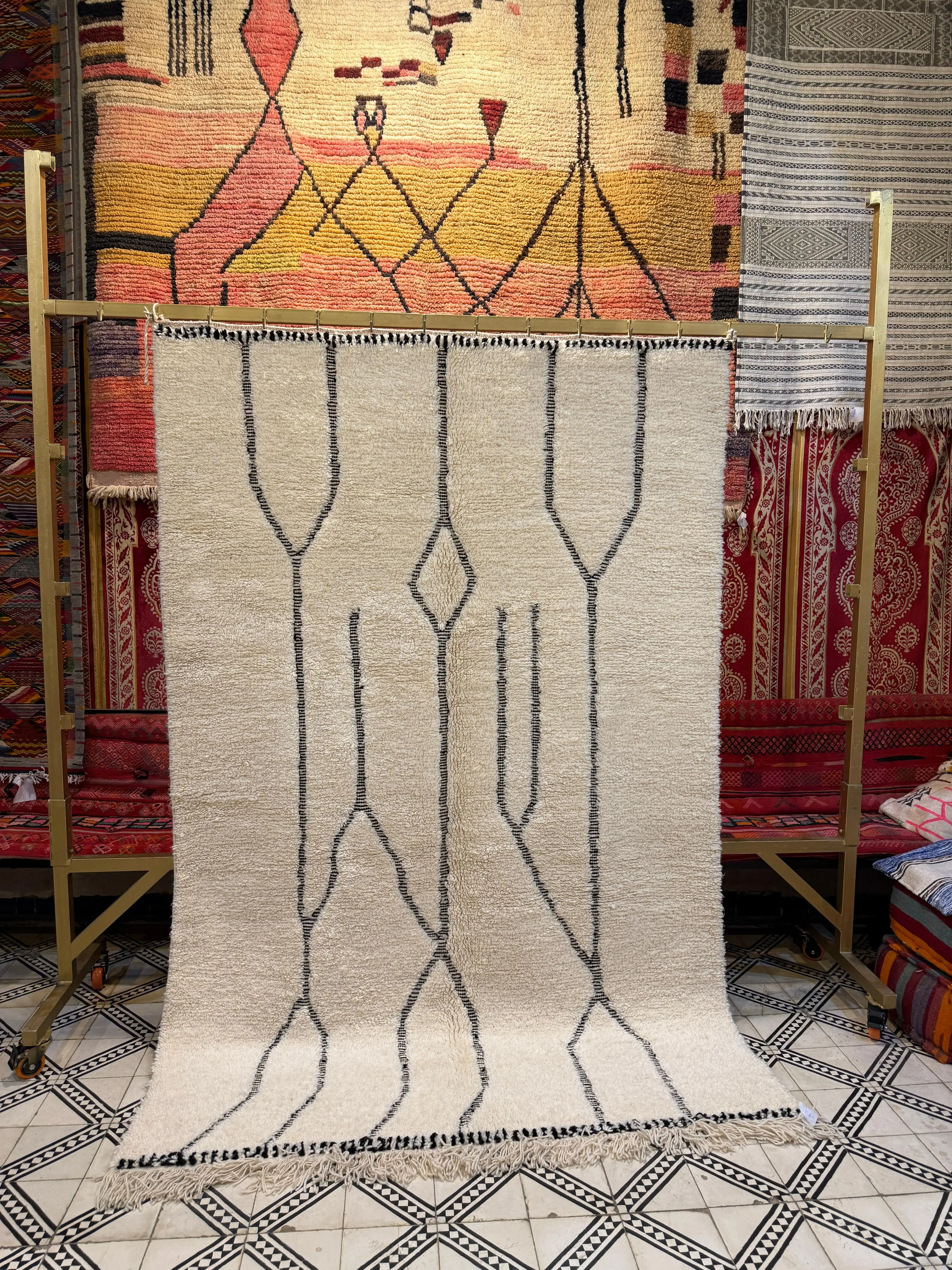 eni ourain rug, Authentic Moroccan Rug, Custom Beni Ourain rug, Beni Large Moroccan Ru