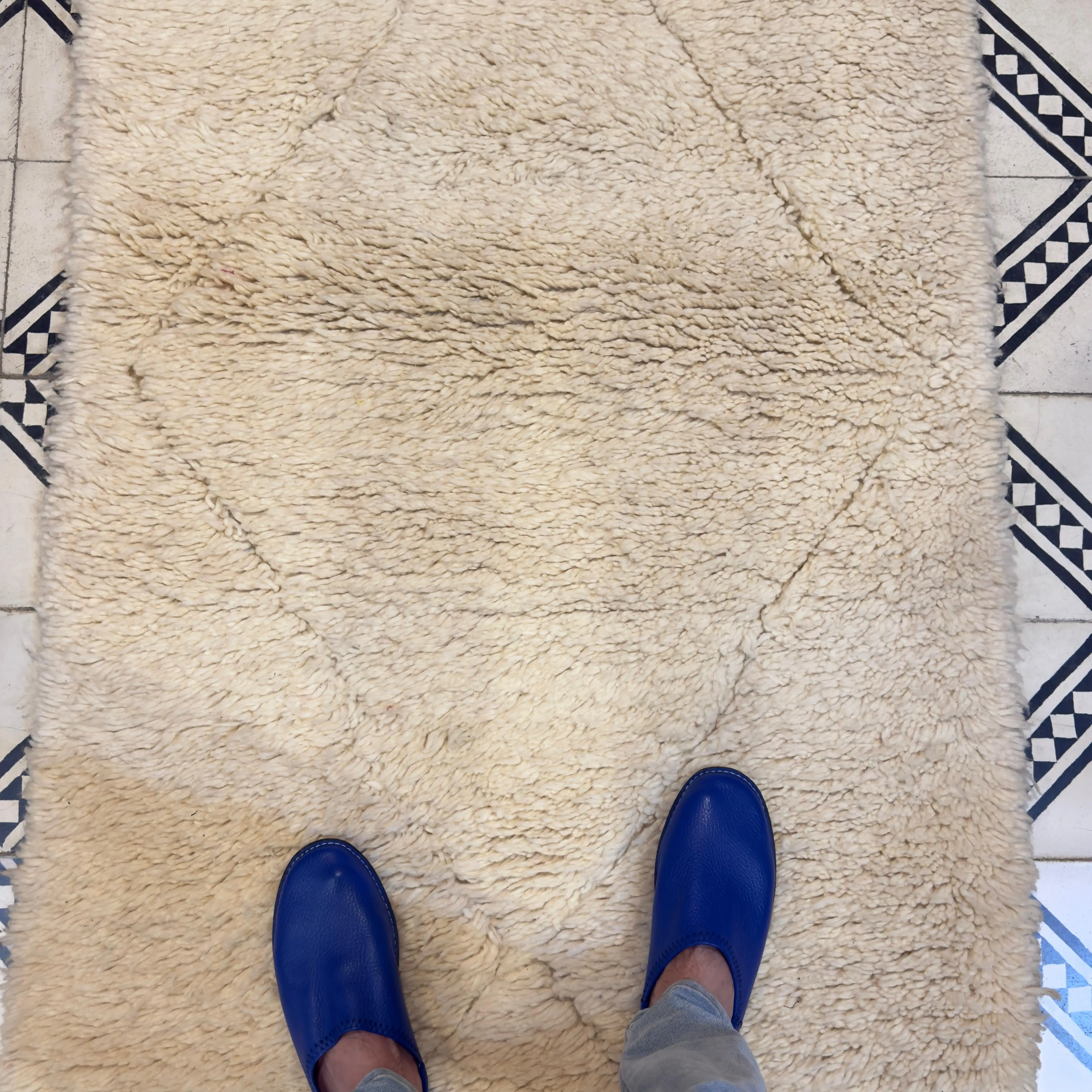Authentic Berber Wool Runner Rug | Hand-Knotted Striped Carpet for Kitchen & Living Spaces