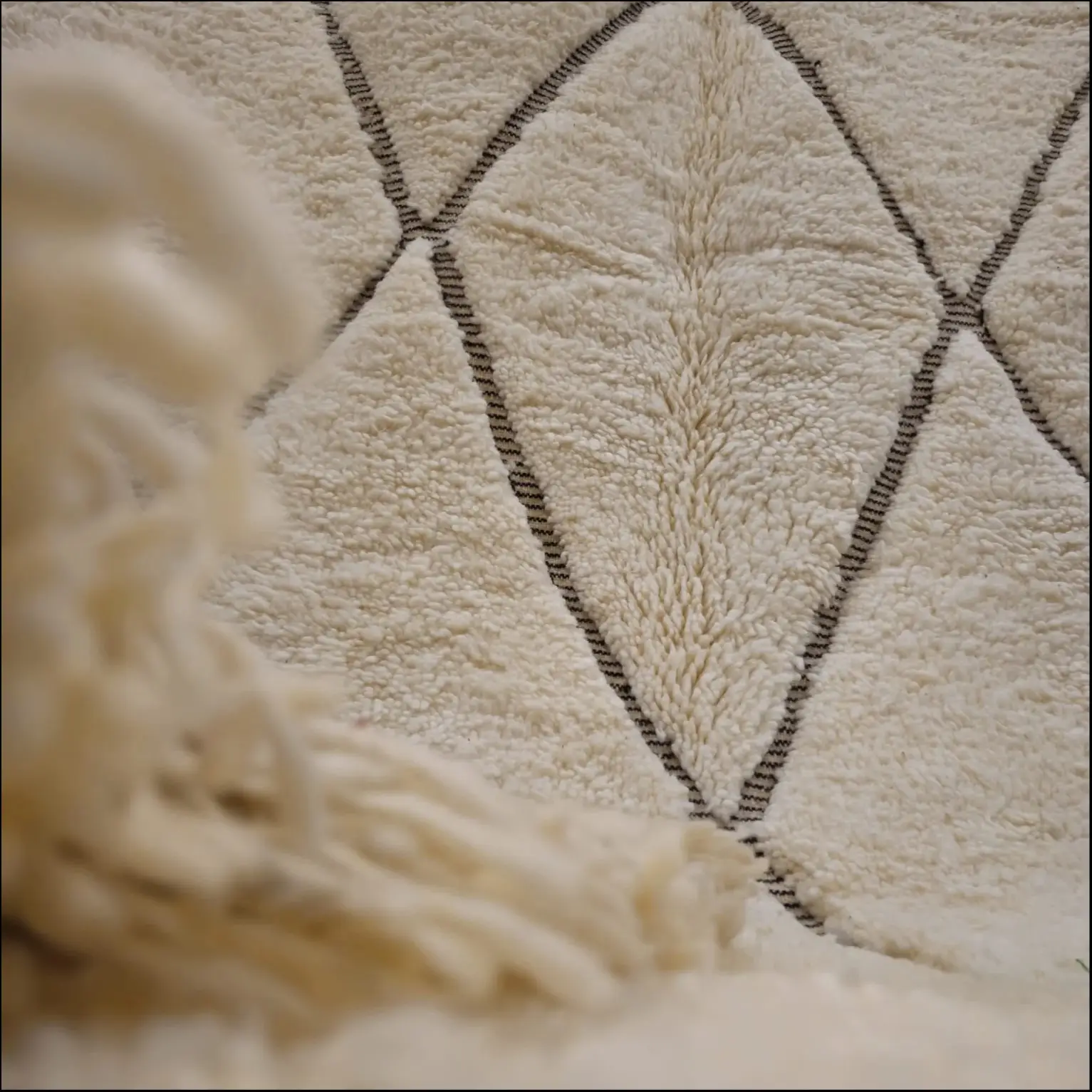 Authentic Moroccan Area Rug | Handwoven Wool Berber Carpet | Beni Ourain Living Room Rug