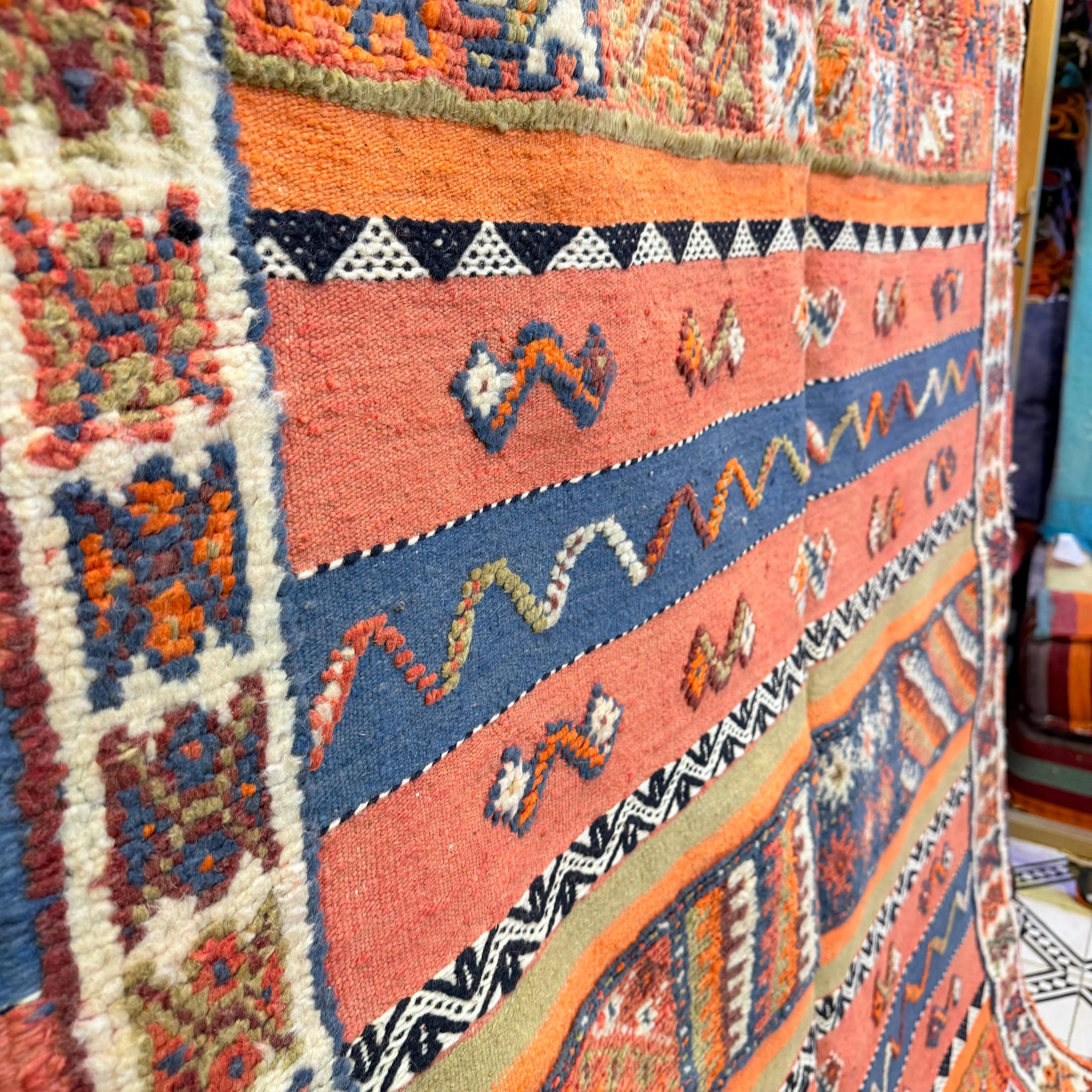 "Handmade Moroccan Berber Rug | Unique Custom Wool Carpet with Vibrant Embroidery & Traditional Patterns