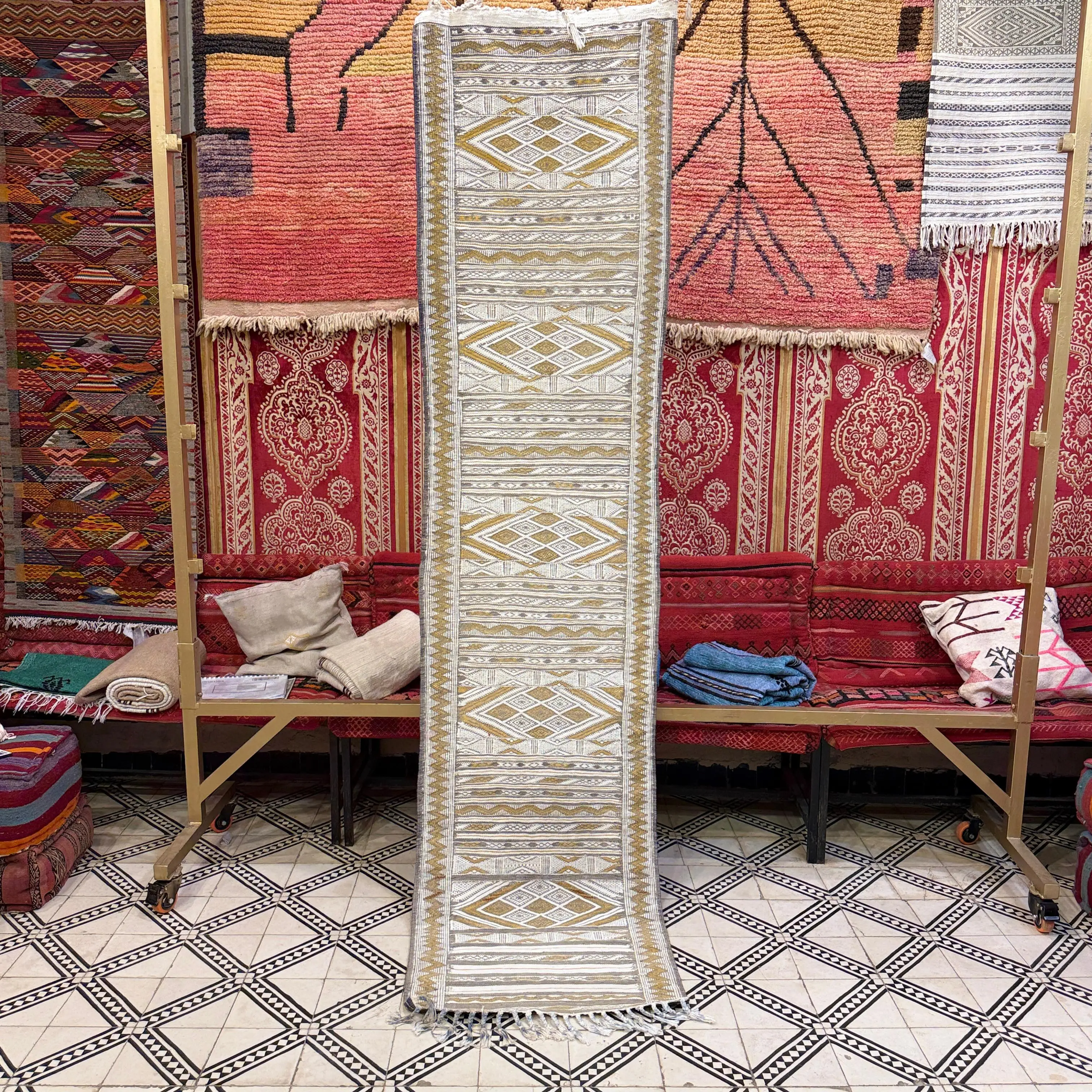 Gorgeous Moroccan Kilim Dhurrie Rug | Handmade Wool Jute Area Carpet | Vintage Flatweave Berber Style