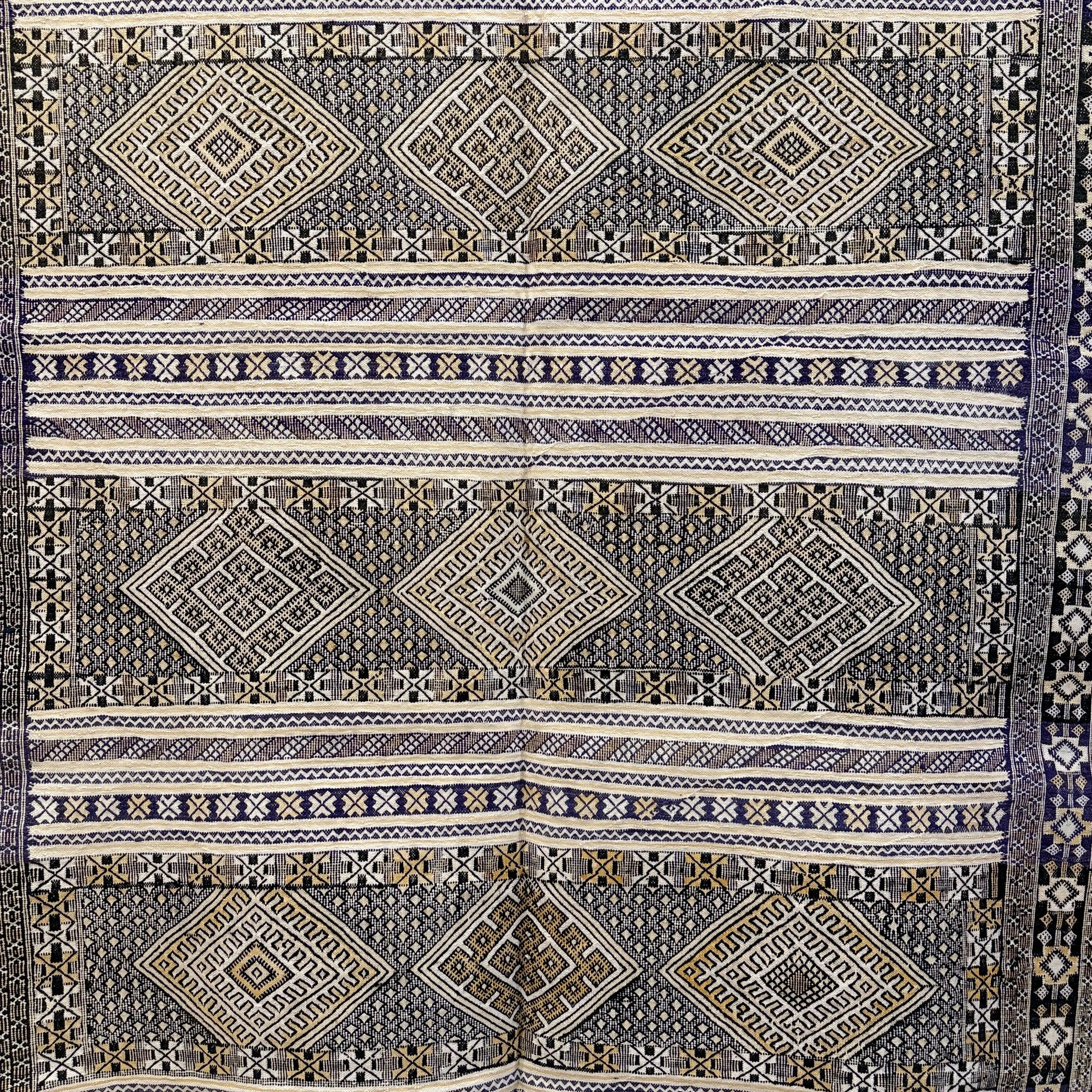 Vintage Handmade Kilim Rug | Moroccan Flatweave Carpet for Living Room | Authentic Area Wool Kilim