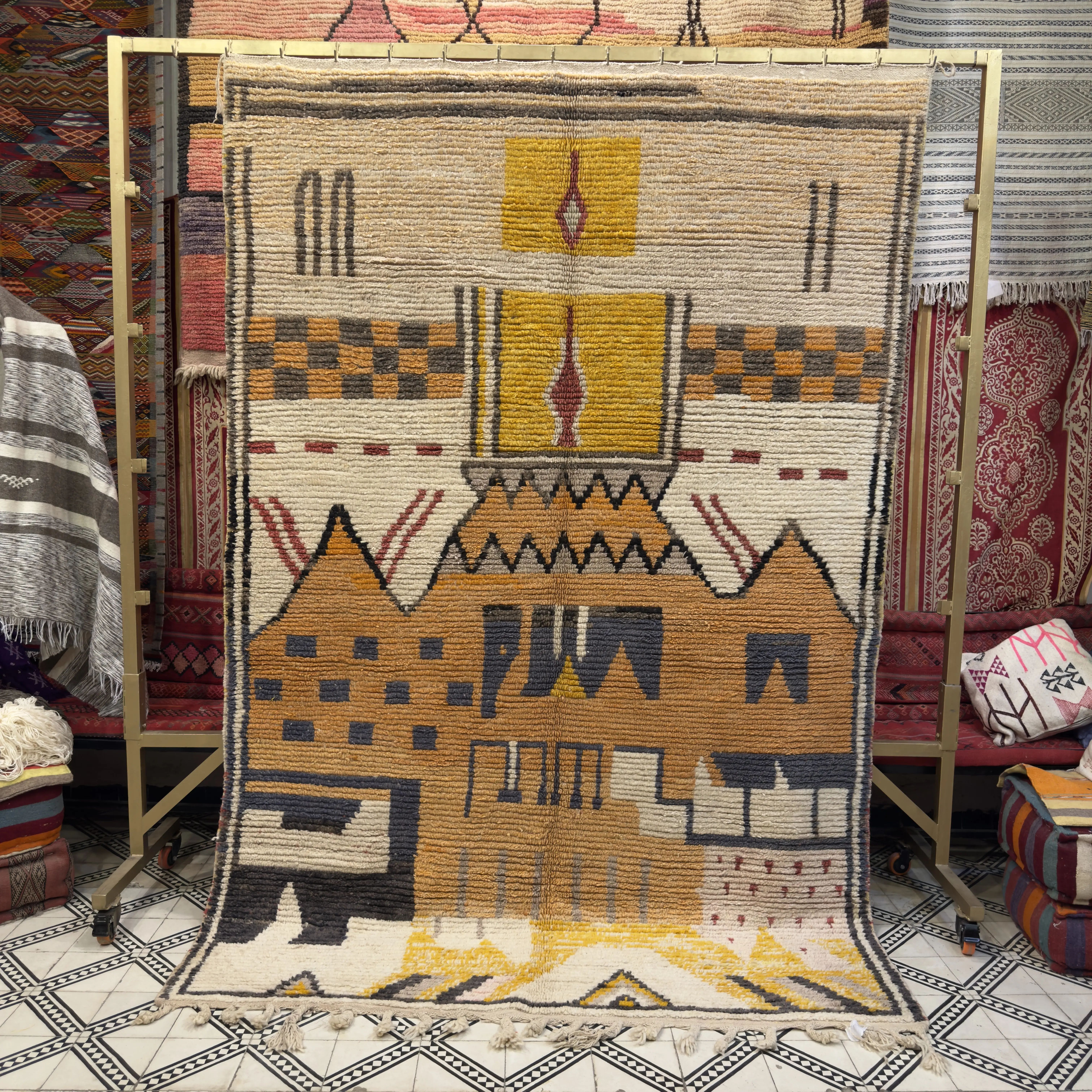 Custom Vintage Beni Ourain Moroccan Berber Rug – Handmade Moroccan Area Rug by MarocArtisan