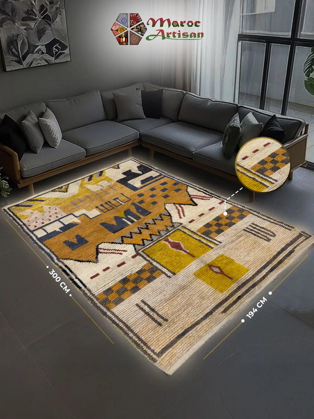 Custom Vintage Beni Ourain Moroccan Berber Rug – Handmade Moroccan Area Rug by MarocArtisan