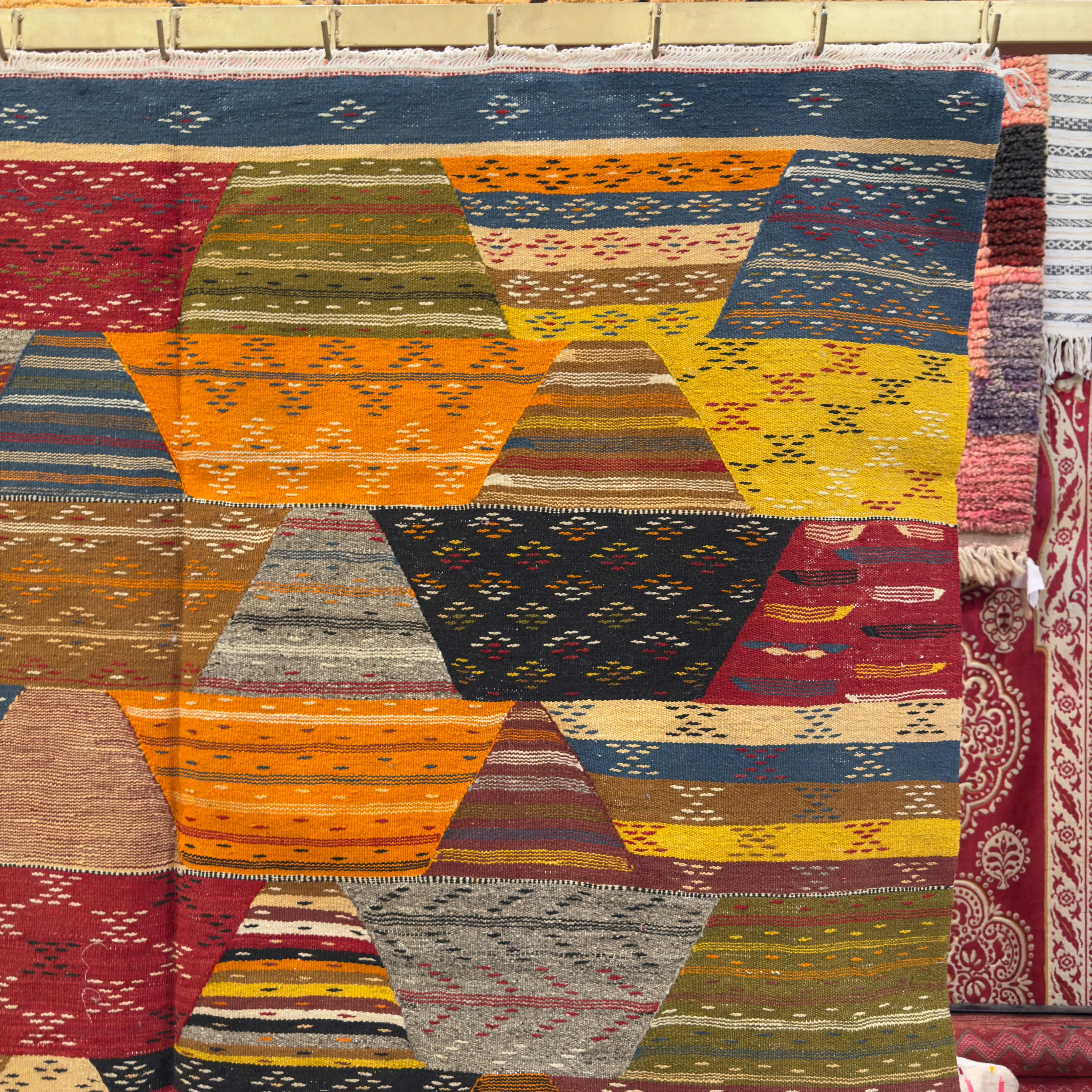 Picasso Mirage – Unique Moroccan Berber Kilim | Beautiful Handwoven Rug with Free Shipping - 250/152CM / 98.4 x 59.8 inches