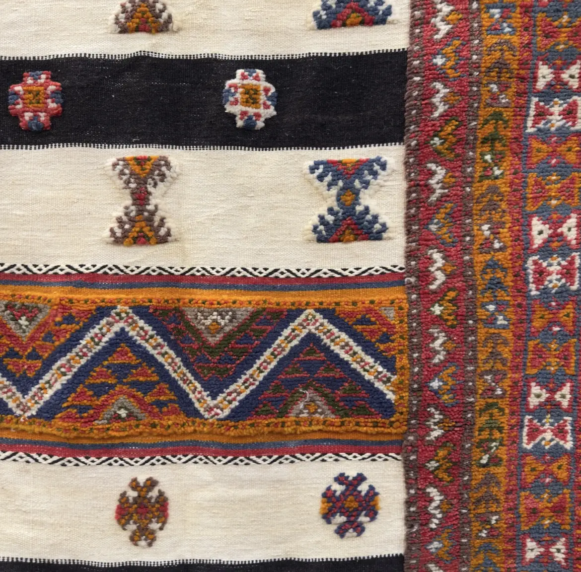 Handmade Moroccan Kilim Rug – Custom Beni Ourain Berber Carpet - 260*180cm | 8.5*6 ft