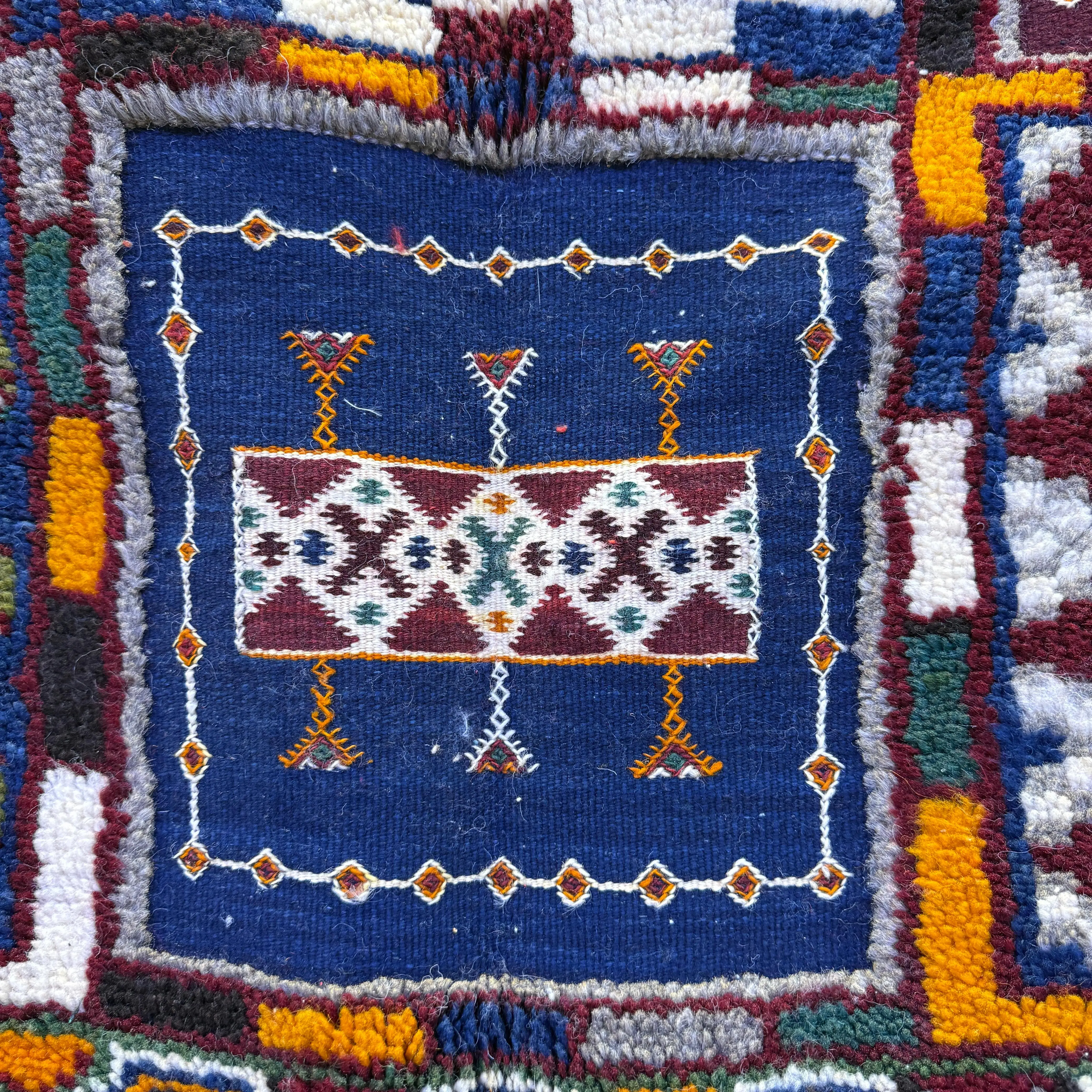 Handmade Moroccan Berber Rug – Tribal Design with 3 Techniques - 205/114CM / 80.71 /44.88 inches