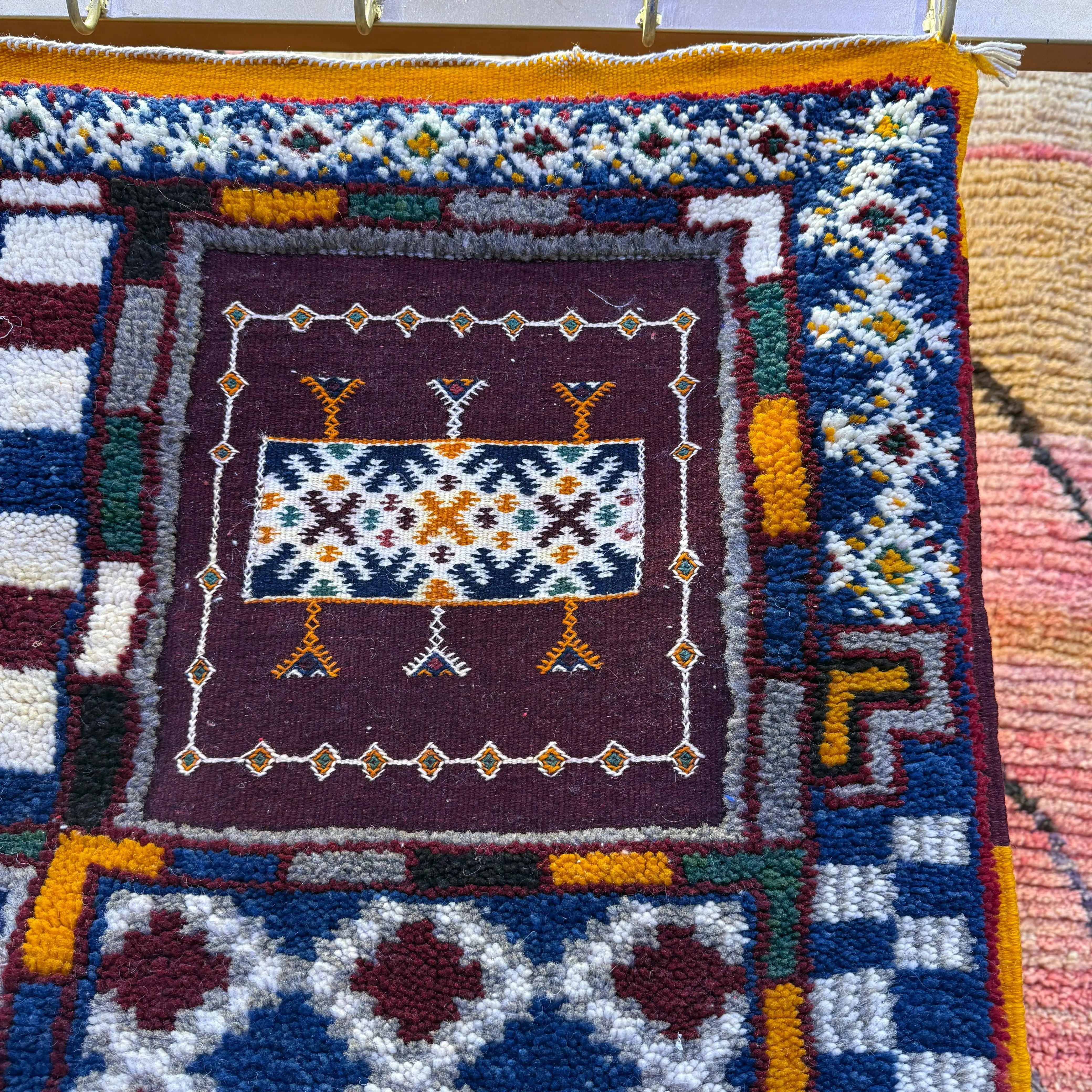 Handmade Moroccan Berber Rug – Tribal Design with 3 Techniques - 205/114CM / 80.71 /44.88 inches