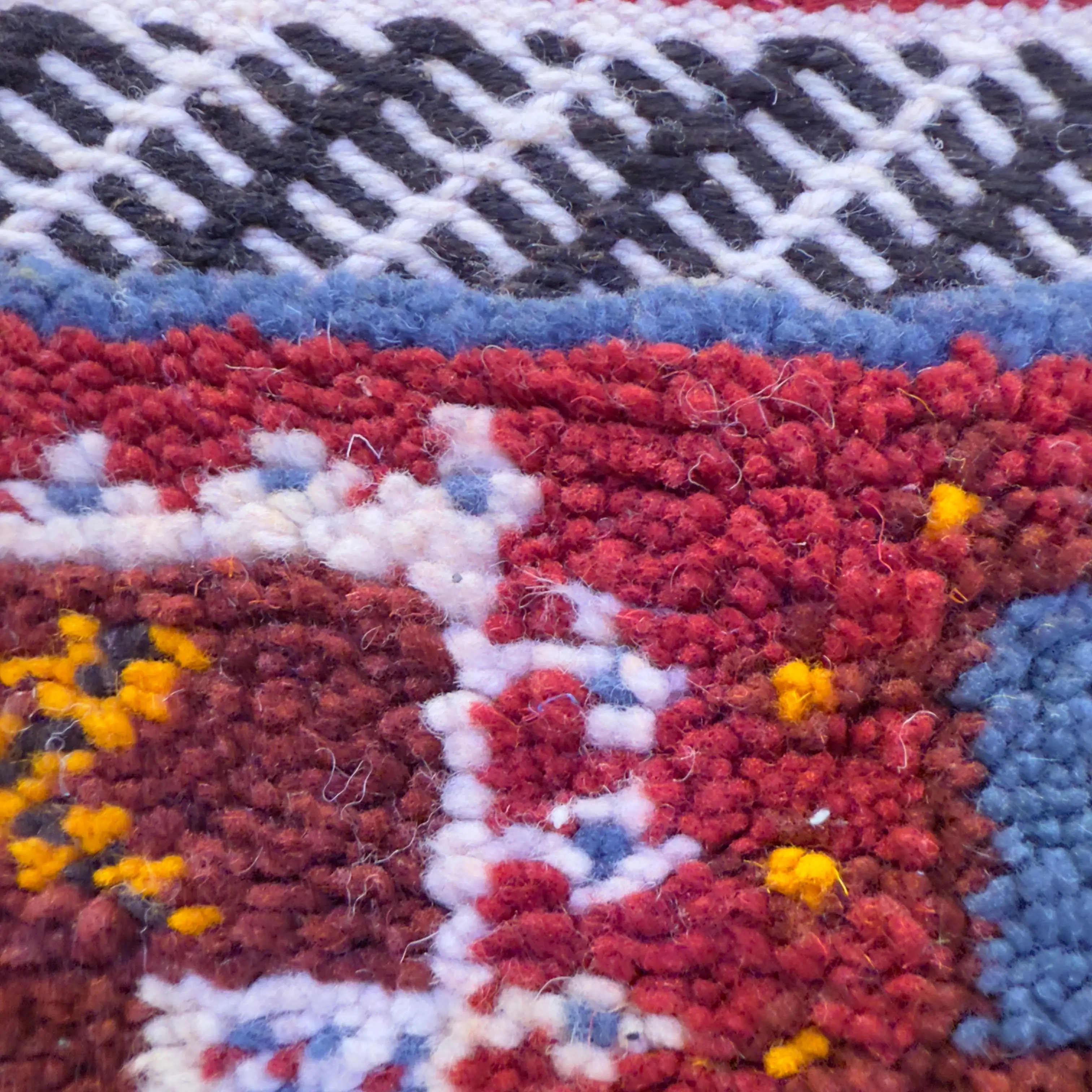 Artistic Handmade Moroccan Shag Rug – Bohemian Style for Living Room - 220/114CM / 86.61" × 44.88 INCHES