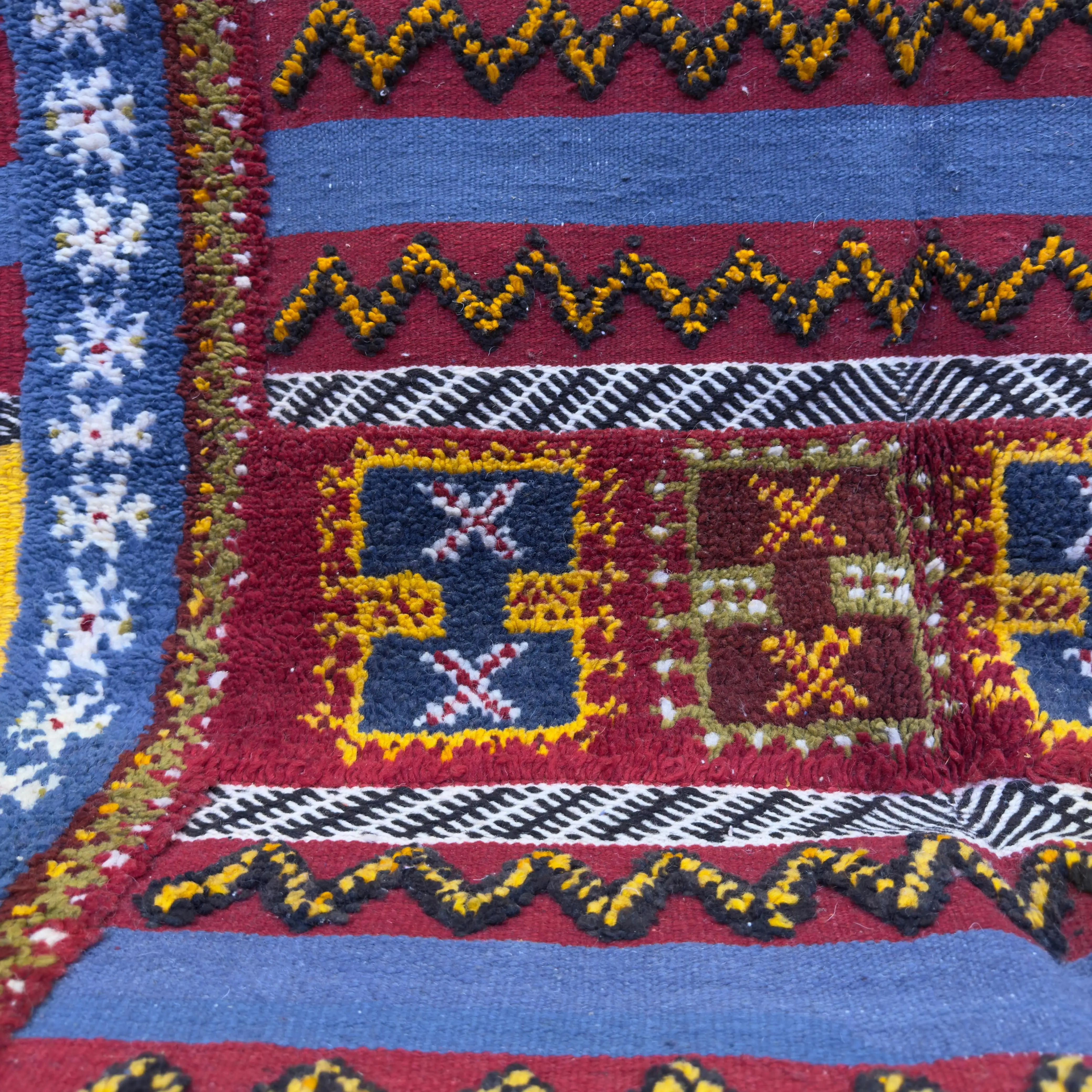 Artistic Handmade Moroccan Shag Rug – Bohemian Style for Living Room - 220/114CM / 86.61" × 44.88 INCHES