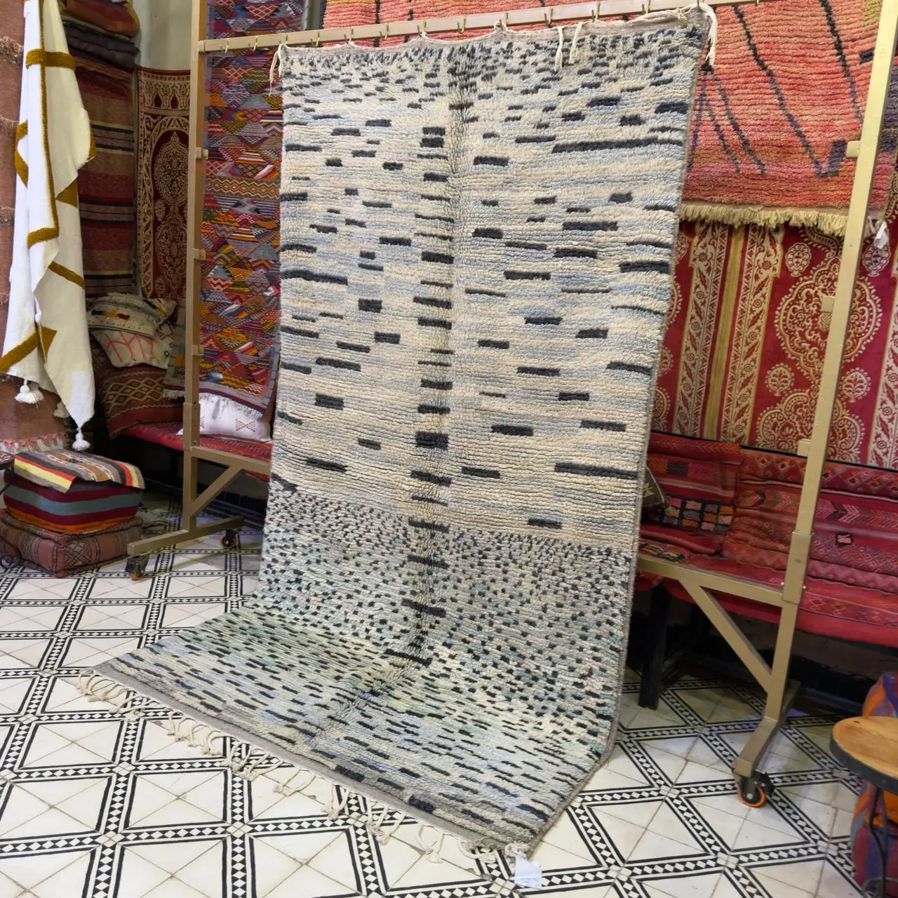 Hand-Knotted Moroccan Rug – Authentic Beni Ourain Berber Carpet from Morocco - 260/160CM/102.36 / 62.99 INCHES