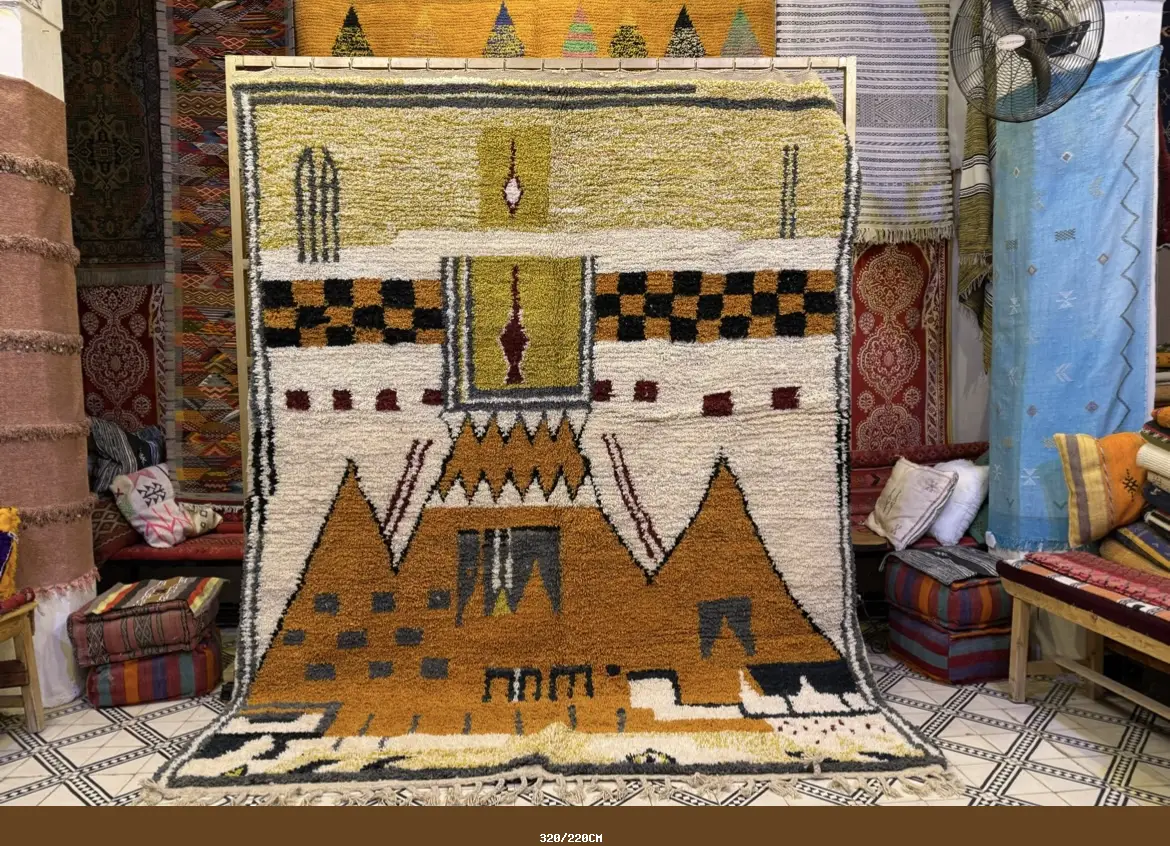 Handmade Beni Ourain Moroccan Wool Rug – Custom Artisan Rug - 320/220CM