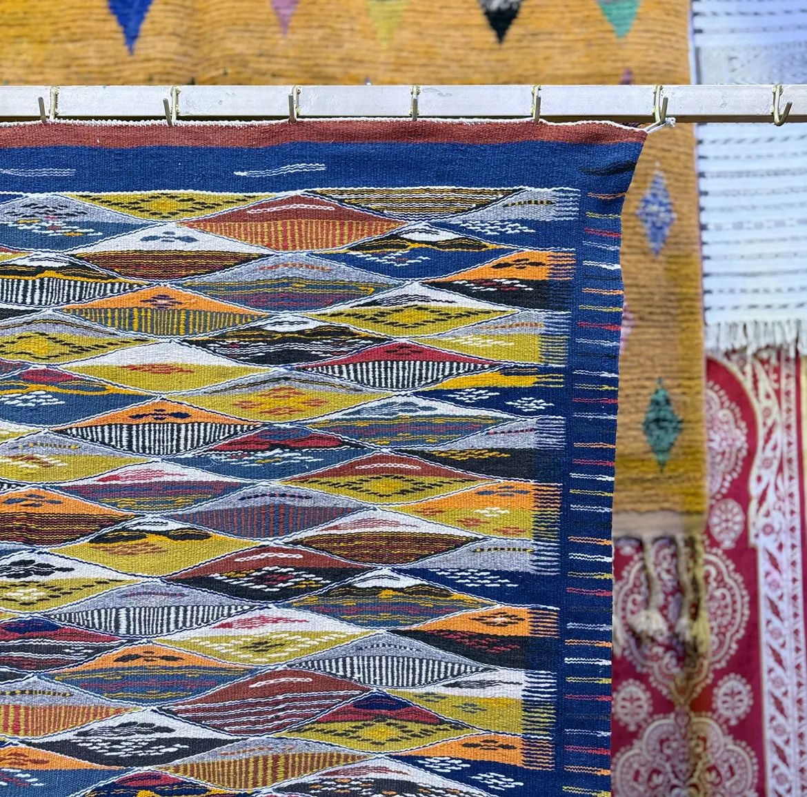 Colorful Picasso Rug | Authentic Berber Moroccan Kilim Handmade - 250 CM /156 CM / 8,2 × 5,1 ft