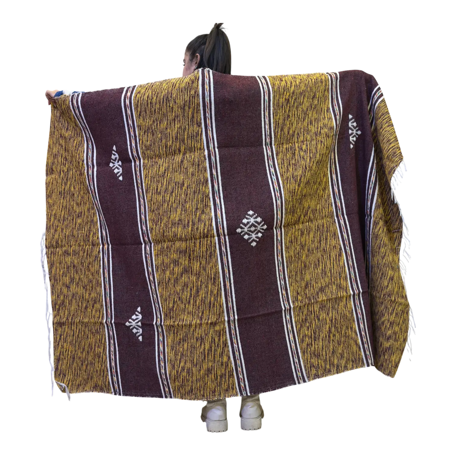 Couverture en coton et mouton fait main - 260*240CM/102*94INCHES