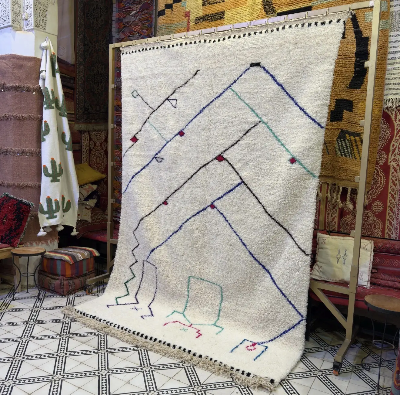 Authentic Moroccan Beni Ourain Rug – Handmade Wool Carpet by Berber Artisans | MarocArtisan Cooperative - Beni Ourain rug