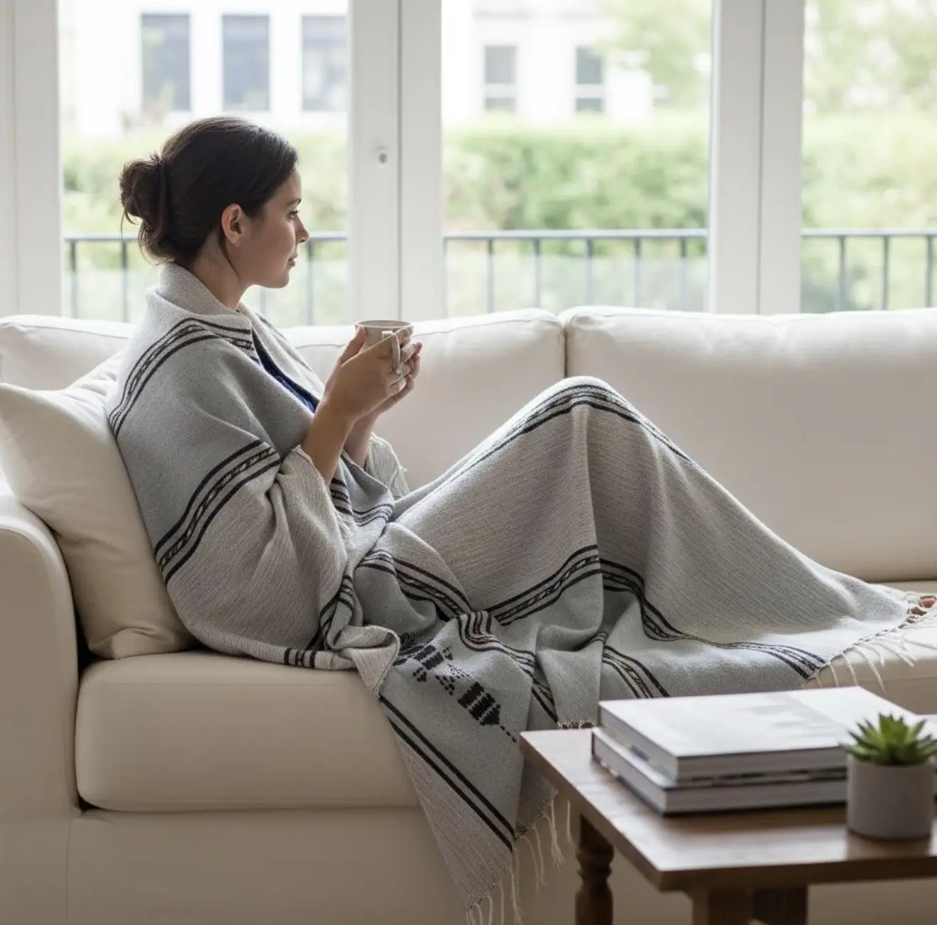 Eco-Friendly Berber Blanket – Handmade Moroccan Wool Throw | Authentic Natural Dye Bedding - Artisanal Pillows & Handwoven Wool Blankets