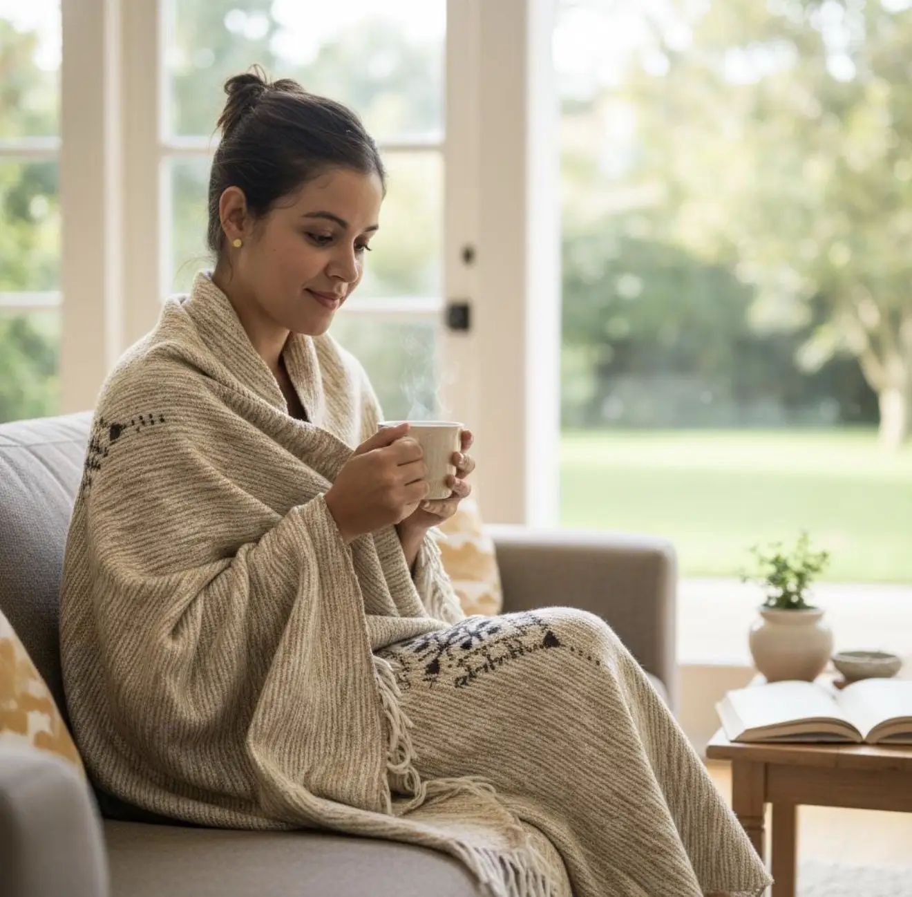 Handmade Eco-Friendly Berber Blanket – Moroccan Wool Throw with Natural Dyes | Authentic Artisan Craft - Artisanal Pillows & Handwoven Wool Blankets