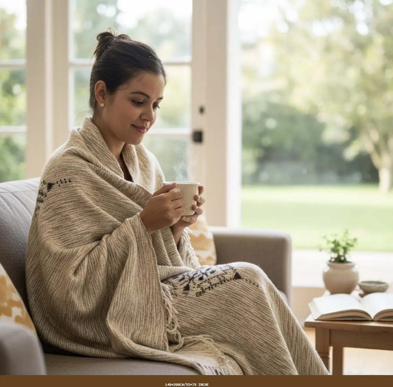 Handmade Eco-Friendly Berber Blanket – Moroccan Wool Throw with Natural Dyes | Authentic Artisan Craft - Artisanal Pillows & Handwoven Wool Blankets