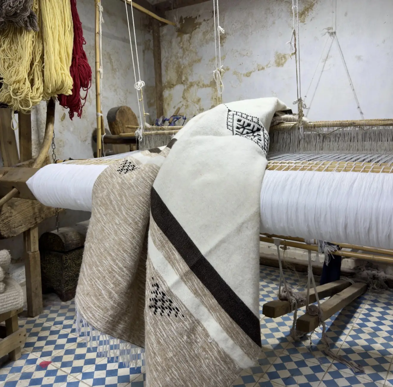 ive Sheep Wool & Dromedary Fibers | Authentic Artisan Throw - Artisanal Pillows & Handwoven Wool Blankets